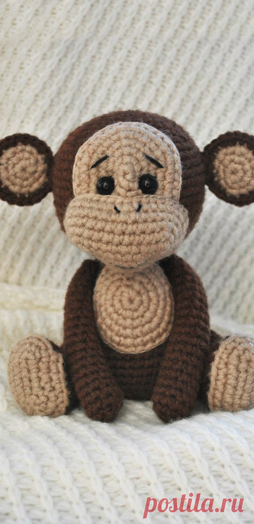PDF Обезьянка крючком. FREE crochet pattern; Аmigurumi animal patterns. Амигуруми схемы и описания на русском. Вязаные игрушки и поделки своими руками #amimore - обезьянка, обезьяна, мартышка из обычной пряжи.