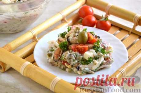 Рецепт: Салат с маринованными мидиями на RussianFood.com