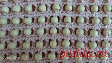 Простой видеоурок как вязать ажурный узор крючком с бусинами
