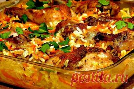Курица с рисом в духовке / Простые рецепты