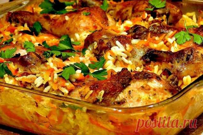 Курица с рисом в духовке / Простые рецепты