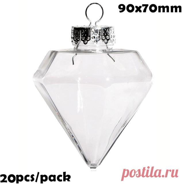 Рекламная акция-20 шт. x Сделай Сам покрашенные/небьющиеся Рождественские шары/украшения шариков 80 мм пластиковые дисковые украшения | Дом и сад | АлиЭкспресс