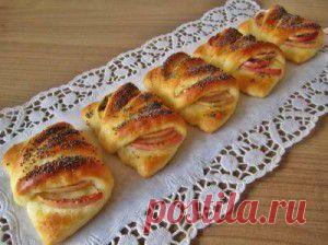 КОНВЕРТИКИ С ЯБЛОКАМИ ИЗ ТВОРОЖНОГО ТЕСТА