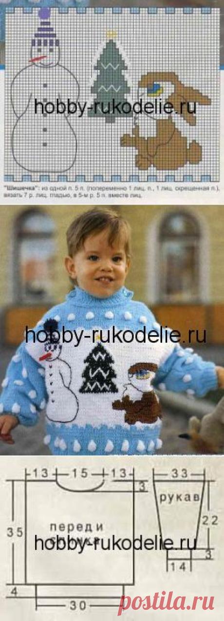 Хобби (рукоделие своими руками): вышивка, вязание » Архив блога » Пуловер с мотивом «зимняя сказка» – вязание спицами для детей