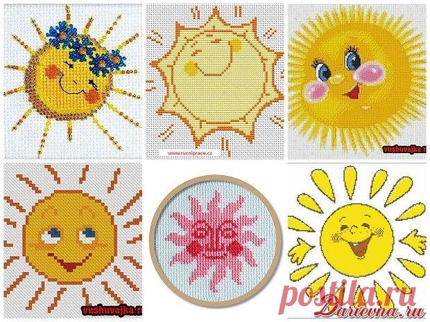 Простые схемы вышивки крестом: солнышко