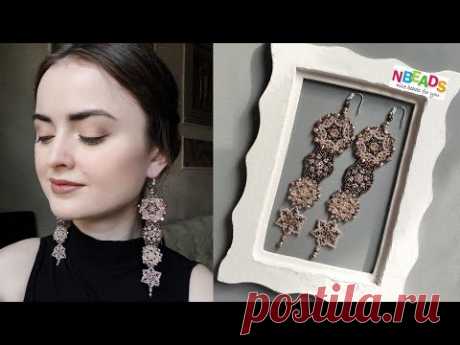 Длинные серьги из бисера и бусин / nbeads.com / Украшения из бисера - YouTube