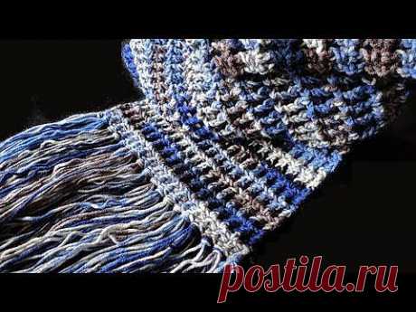 ▶ How to: Crochet Waffle Stitch Scarf - YouTube