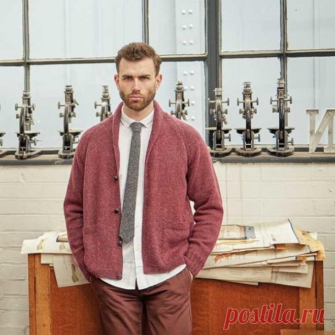 Mens Raglan Cardigan with Knitting Needles Free Pattern