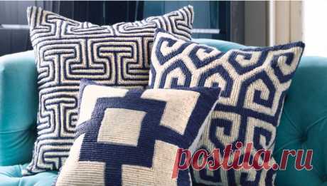 Jonathan Adler, Mykonos Nixon Pillow - LuxDeco.com