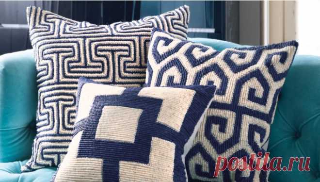 Jonathan Adler, Mykonos Nixon Pillow - LuxDeco.com