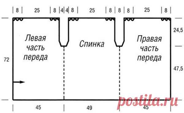 Удлиненный жилет крючком