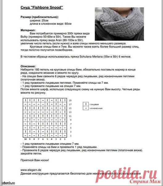 Снуд для мужа и двух братьев - Страна Мам