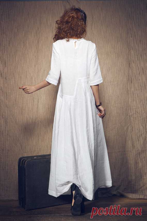 Flash Sale White Dress Maxi Linen Dress Wedding Maxi Linen