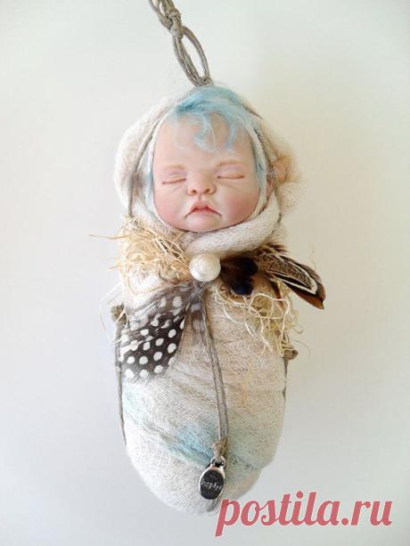 Fairy Baby in Teal and Cream