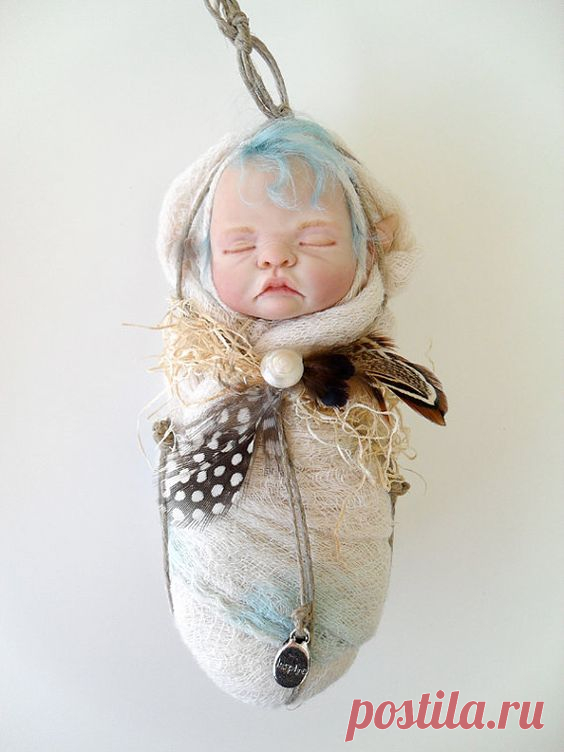 Fairy Baby in Teal and Cream