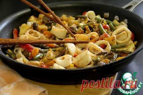 Кальмары с овощами по-китайски - кулинарный рецепт