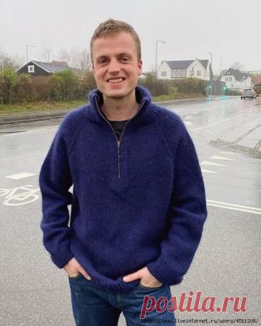 Мужской свитер спицами. МК