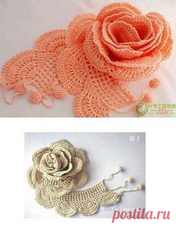 Шикарный цветок крючком — Сделай сам, идеи для творчества - DIY Ideas