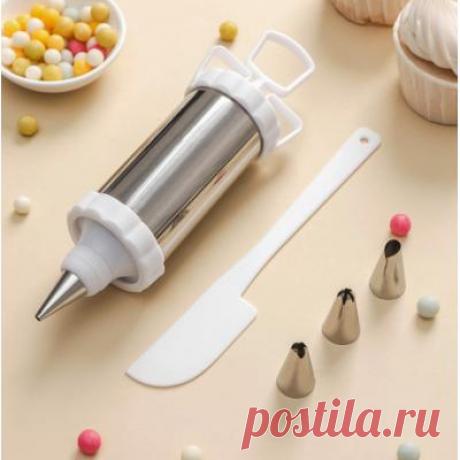 206р-Набор Шприц кондитерский + 4 насадки + лопаточка - купить по доступной цене