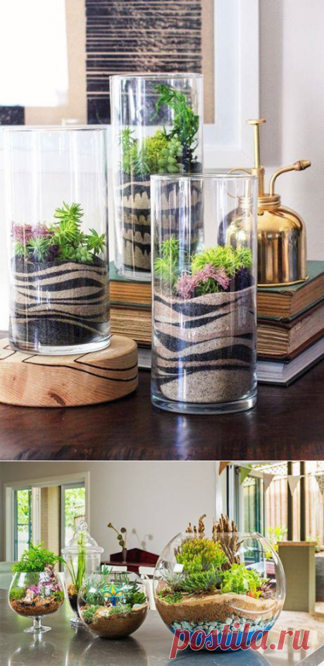 Маленькие миры в стеклянной посуде: идеи — DIYIdeas