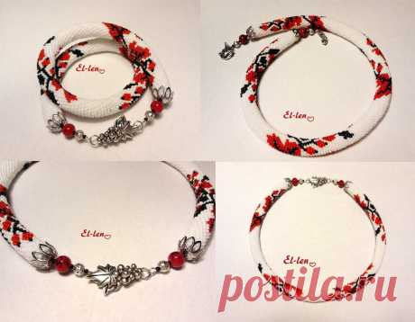 Жгут из бисера &quot;Смородинка&quot; в стиле вышиванки. | biser.info - всё о бисере и бисерном творчестве