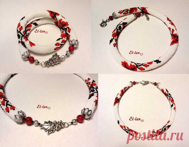 Жгут из бисера "Смородинка" в стиле вышиванки. | biser.info - всё о бисере и бисерном творчестве