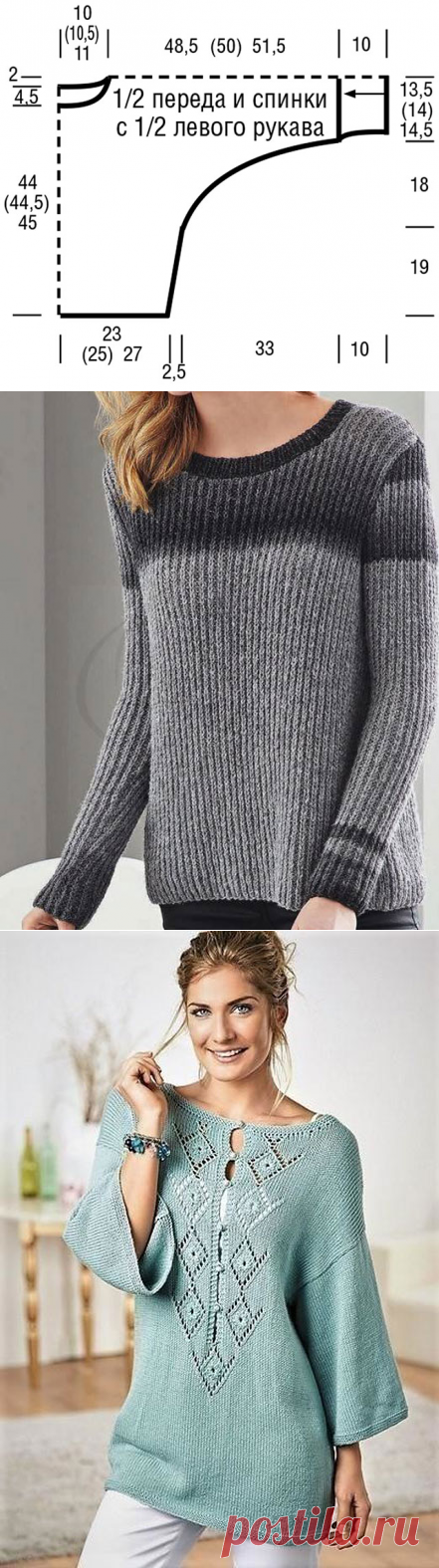 Пуловер полупатентной резинкой спицами – 5 схем с описанием, видео - Пошивчик одежды