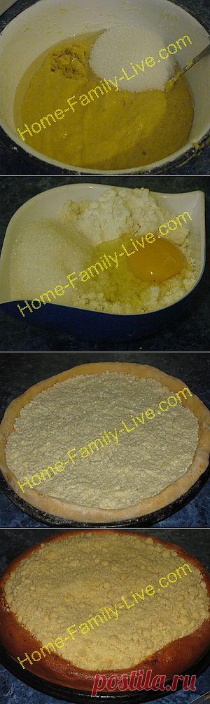 Кулинарные рецепты Пирог ватрушка -пошаговый фоторецепт - пирог из тыквенного теста