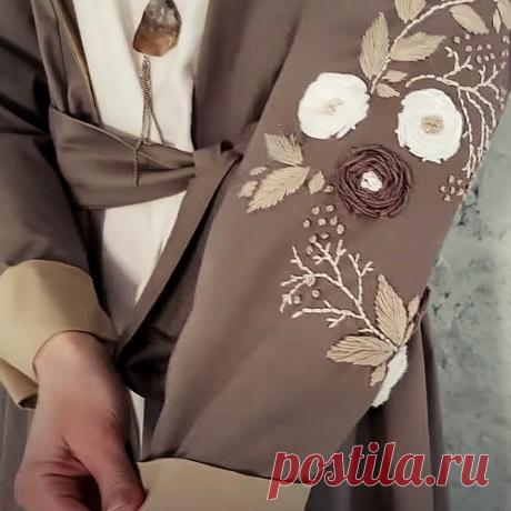 Вышивка на одежде: цветы декоративными швами. Мастер-класс | Креаликум