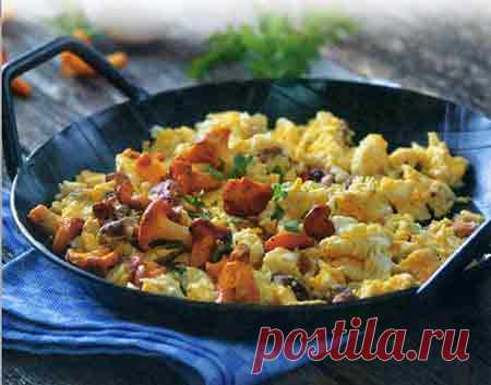 Грибы с яйцами и зеленью рецепт приготовления