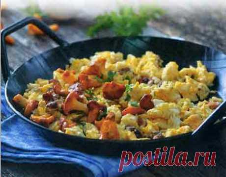 Грибы с яйцами и зеленью рецепт приготовления