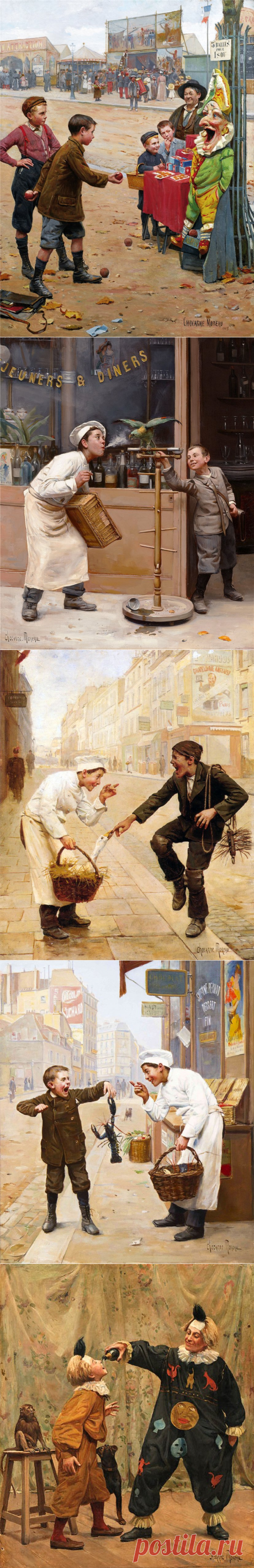Мальчишки... Paul-Charles Chocarne-Moreau (French, 1855-1931)