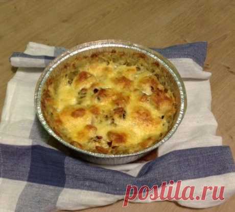 Картофельная запеканка с куриным филе и шампиньонами