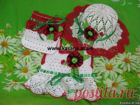 №9 Топ крючком " МАКИ" для маленьких модниц - Топики,маечки -  - Вязяные вещи - Вязаные вещи на заказ