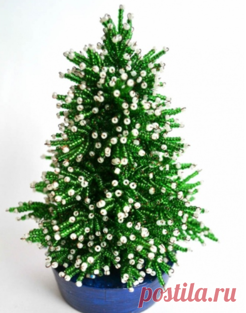 Новогодняя елочка из бисера. Мастер класс.
