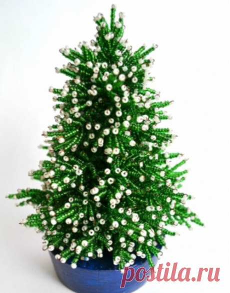 Новогодняя елочка из бисера. Мастер класс.