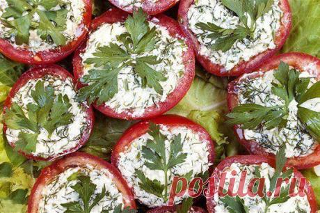 Помидоры, фаршированные творогом 84ккал на 100г