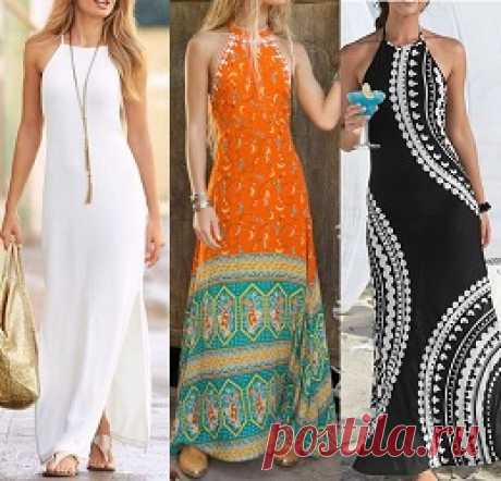 Vestido longo evasê cava americana simples - Marlene Mukai