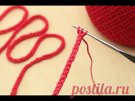 ШНУР крючком урок вязания  Crochet a cord
