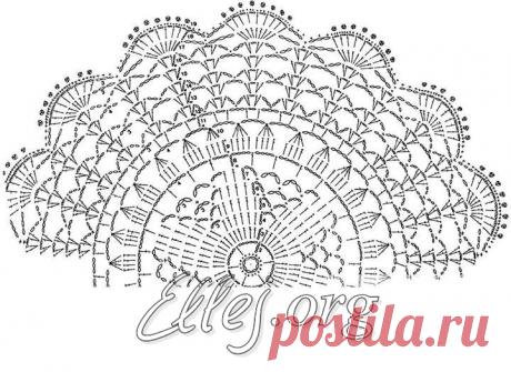 Небольшая красивая салфетка. 19 рядов. | Crochet by Ellej | Вязание крючком от Елены Кожухарь