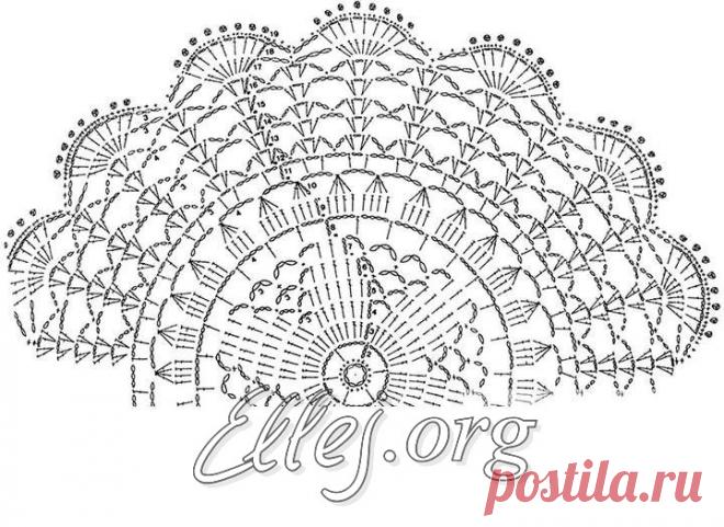 Небольшая красивая салфетка. 19 рядов. | Crochet by Ellej | Вязание крючком от Елены Кожухарь