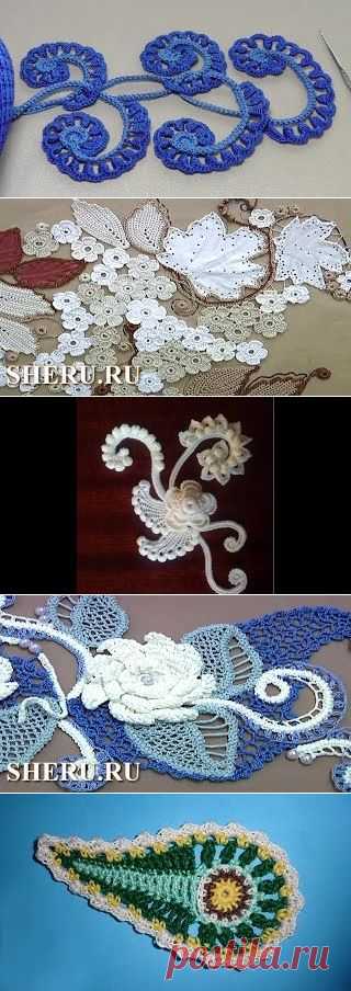 Урок вязания крючком. ЗАВИТОК для ирландского кружева.Irish crochet lace.. Уроки вязания на видео