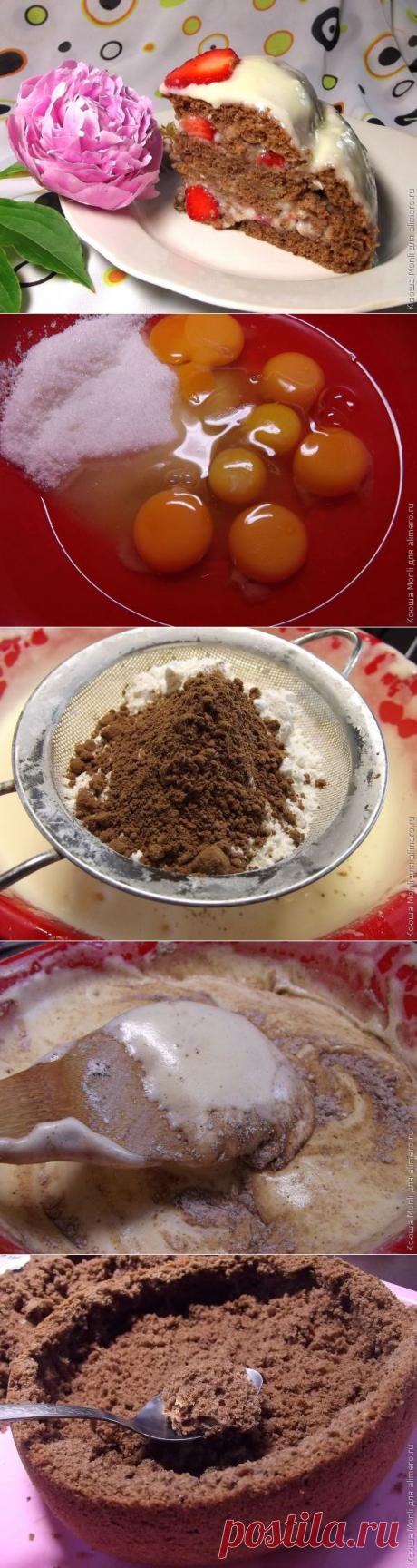 Домашний шоколадный торт с клубникой "Шаркламэ" | Ваши любимые рецепты