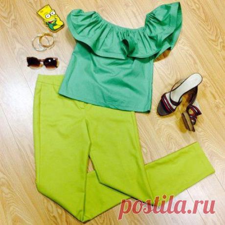 Блуза из хлопка и летние брюки - отличное решение на каждый день! Всё в наличии