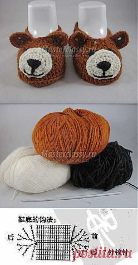 Пинетки в виде медвежат. Мастер - класс с пошаговыми фото