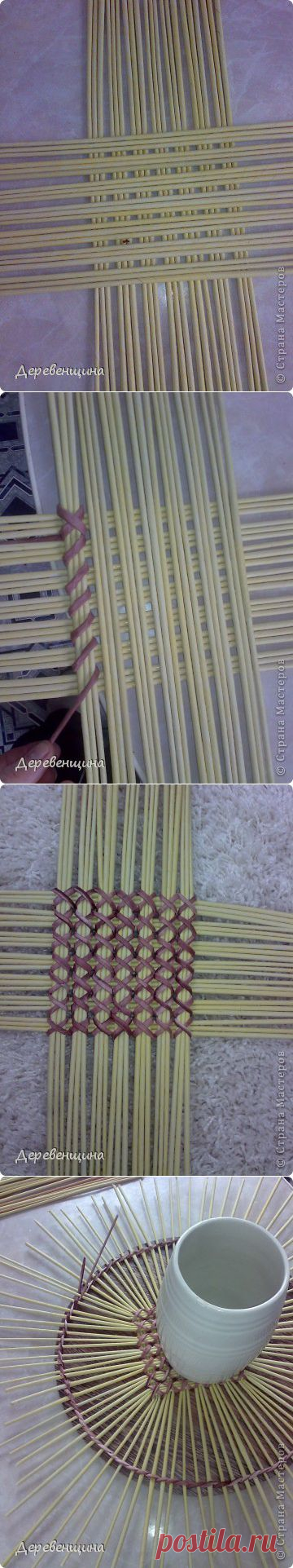 Пано из газетных трубочек.