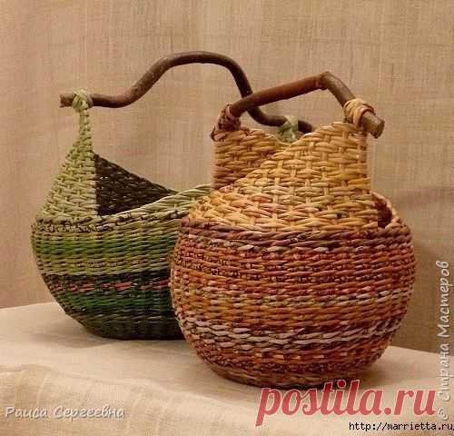 Плетение корзинки с ушками. Маленький мастер-класс