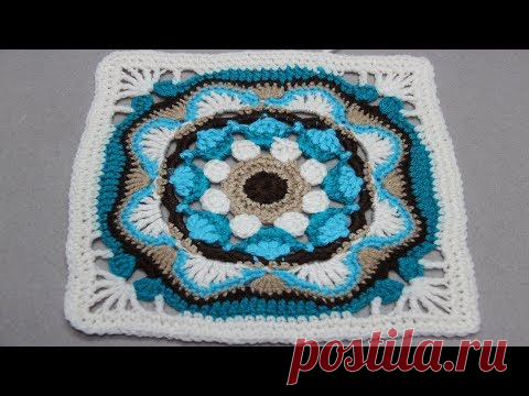 КРАСИВЫЙ МОТИВ ДЛЯ ПЛЕДА, ПОДУШКИ, ПОКРЫВАЛА КРЮЧКОМ. МАСТЕР КЛАСС.