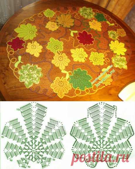 Салфетка в технике ирландского кружева - вязание крючком на kru4ok.ru