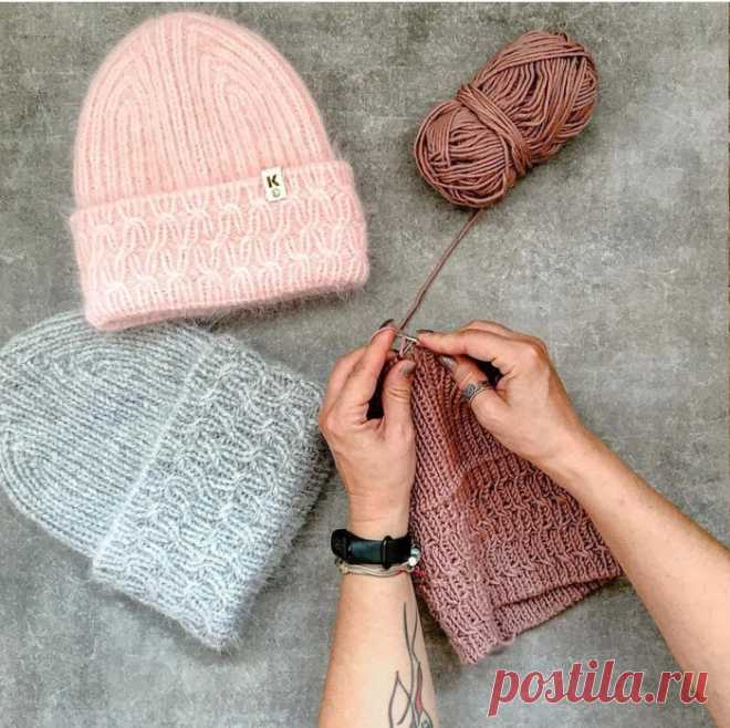 Красивый узор для отворота шапки     Автор shaleknit